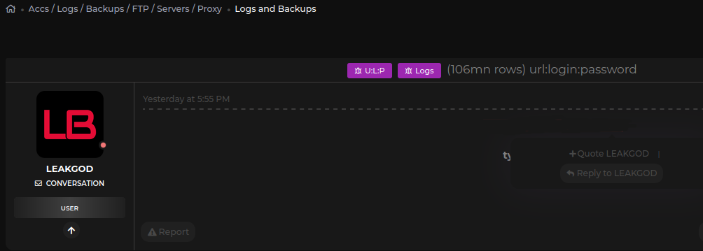 The offending Forum post where the data was listed